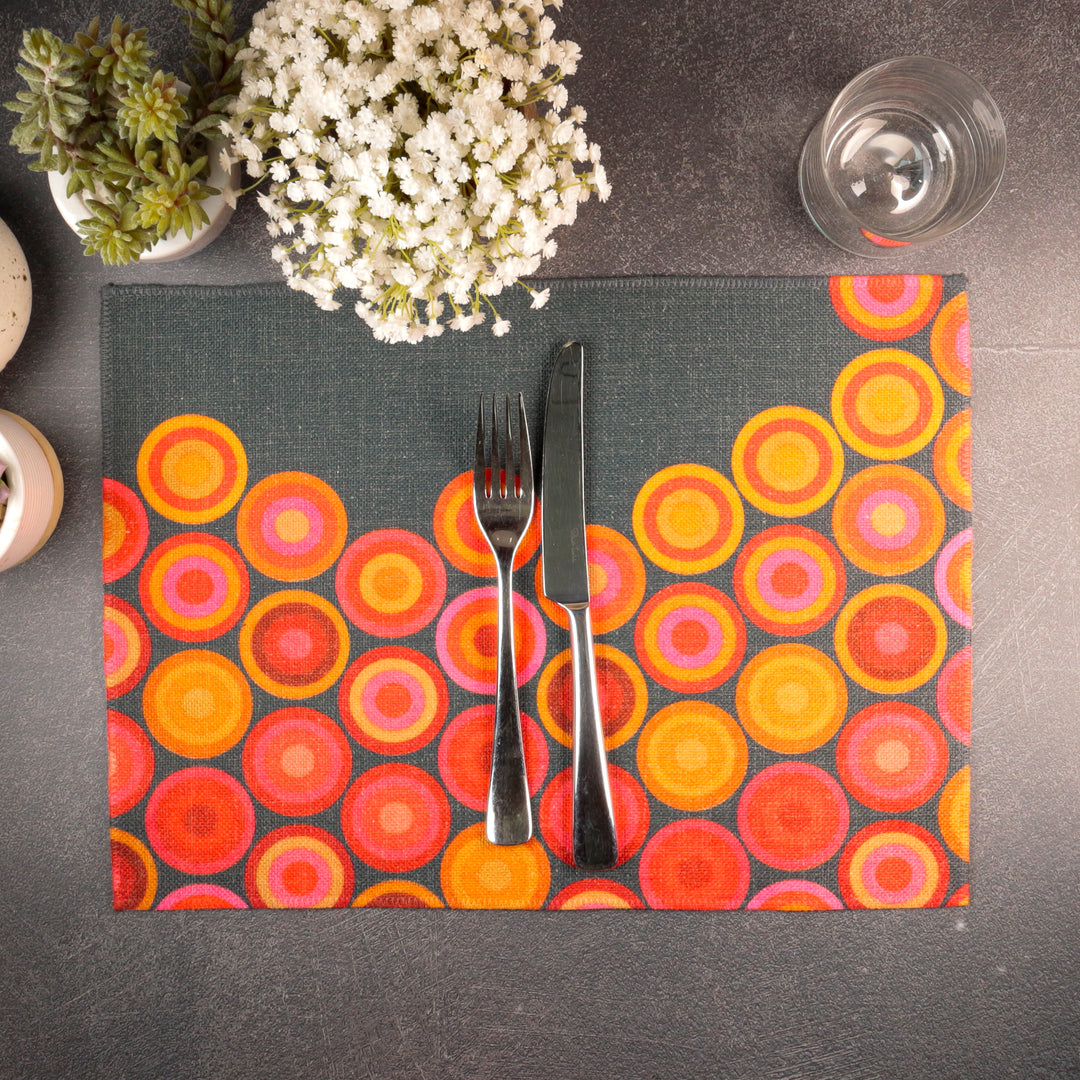 Volcanic Circles Placemat - Machine Washable Fabric