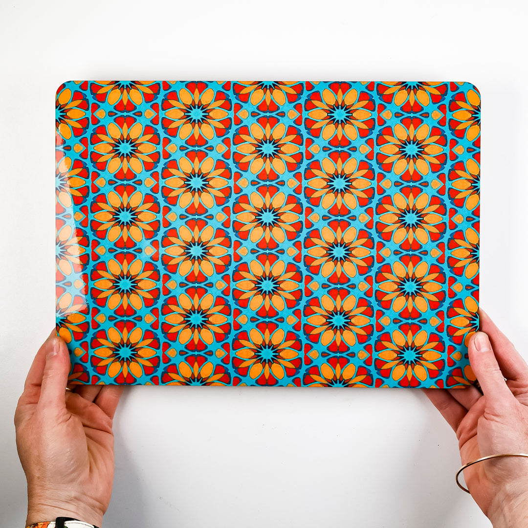Moroccan Flower Placemat - Orange Teal