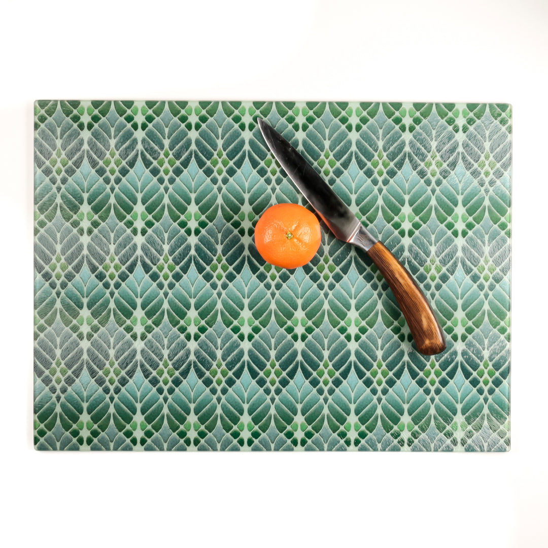 Interwoven Trees Worktop Protector - Muted Greens