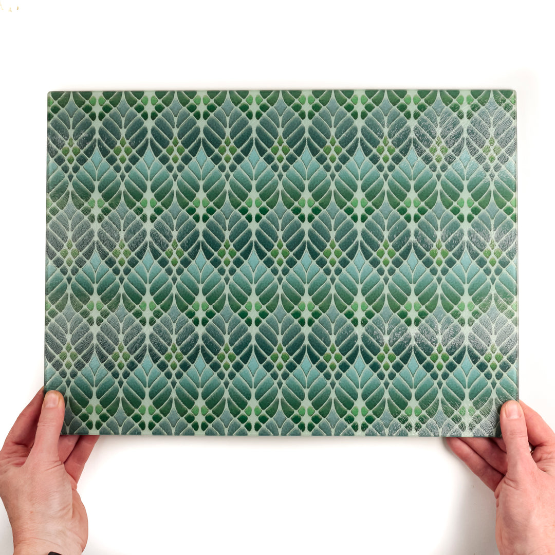 Interwoven Trees Worktop Protector - Muted Greens