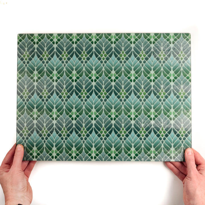 Interwoven Trees Worktop Protector - Muted Greens