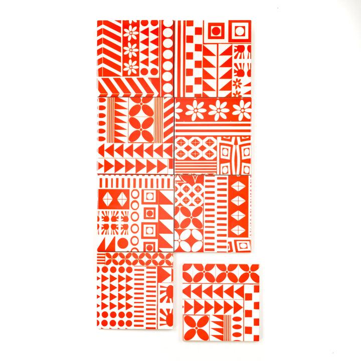 Orange Geometric Retro tiles
