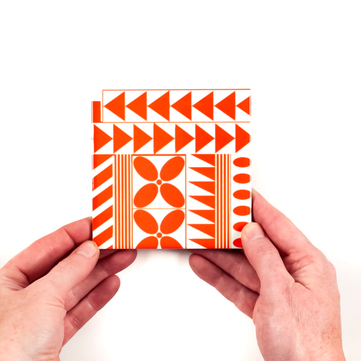 Orange Geometric Retro tiles