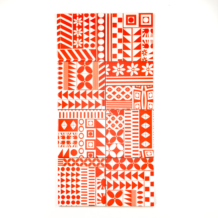 Orange Geometric Retro tiles