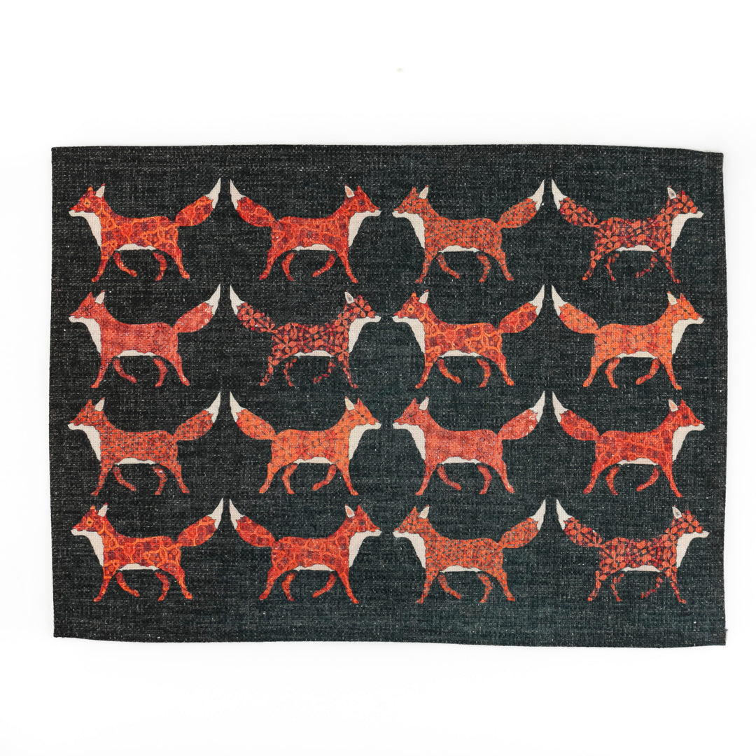 Red Foxes Fabric Placemat