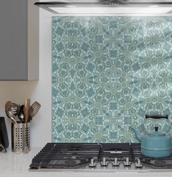 Pomegranate Kitchen Splashback - Aqua