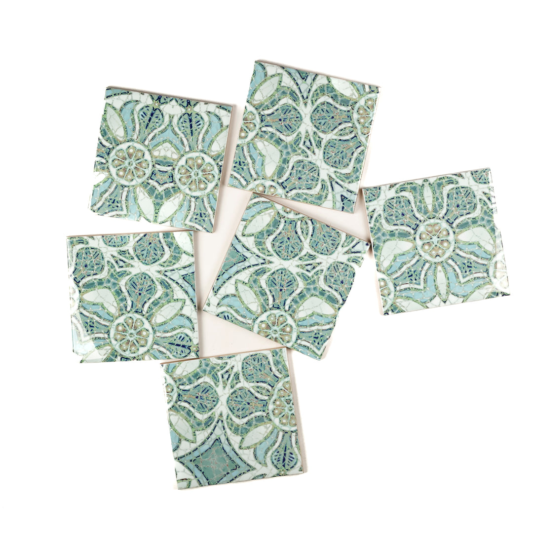 Pomegranate Tiles - Aqua - Random Sections