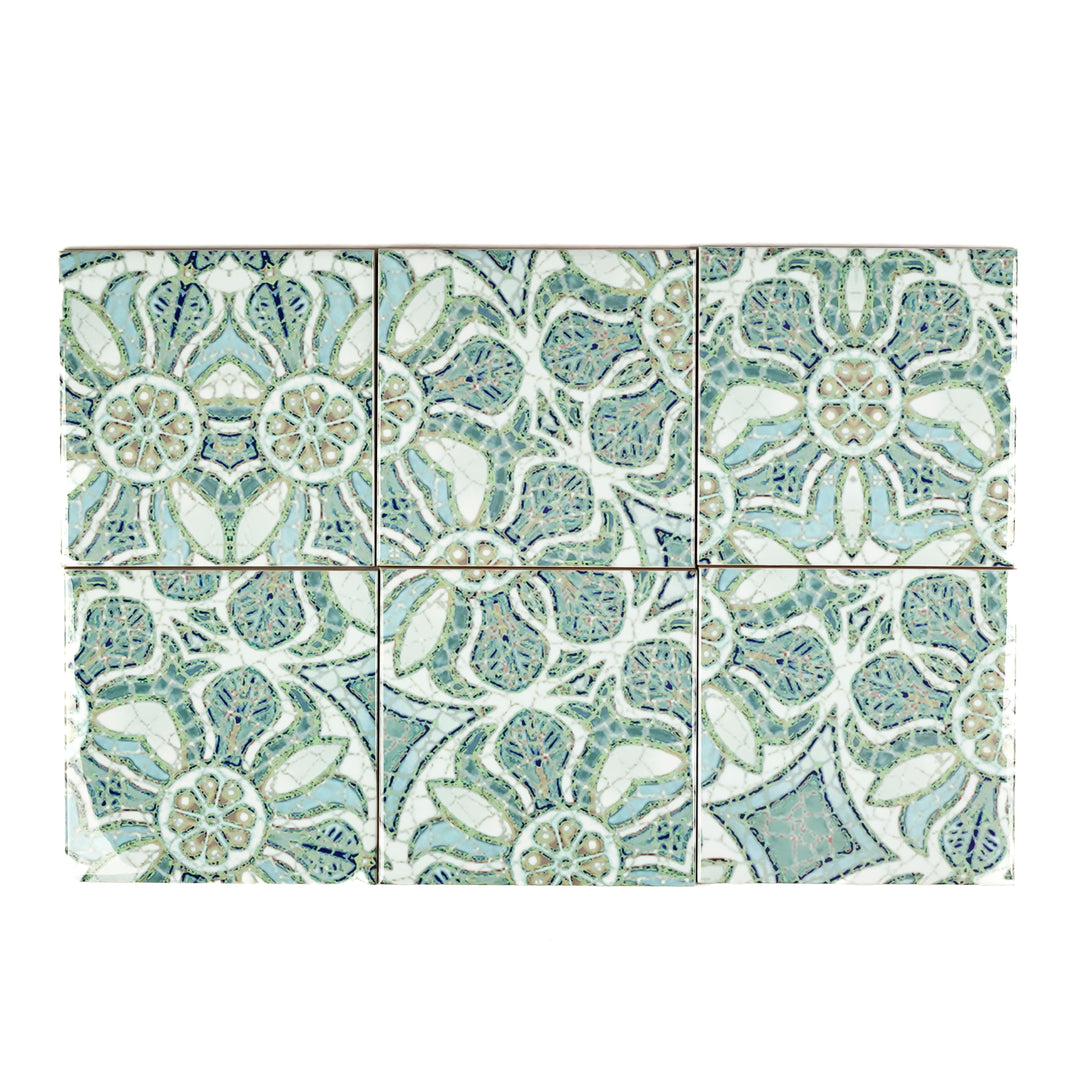 Pomegranate Tiles - Aqua - Random Sections