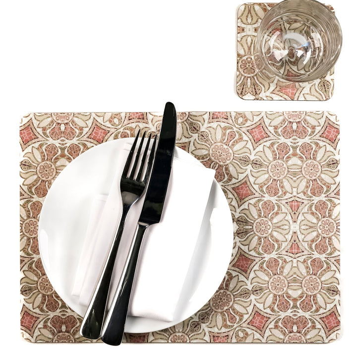 Pomegranate Placemat - Plaster Pink &amp; Cream