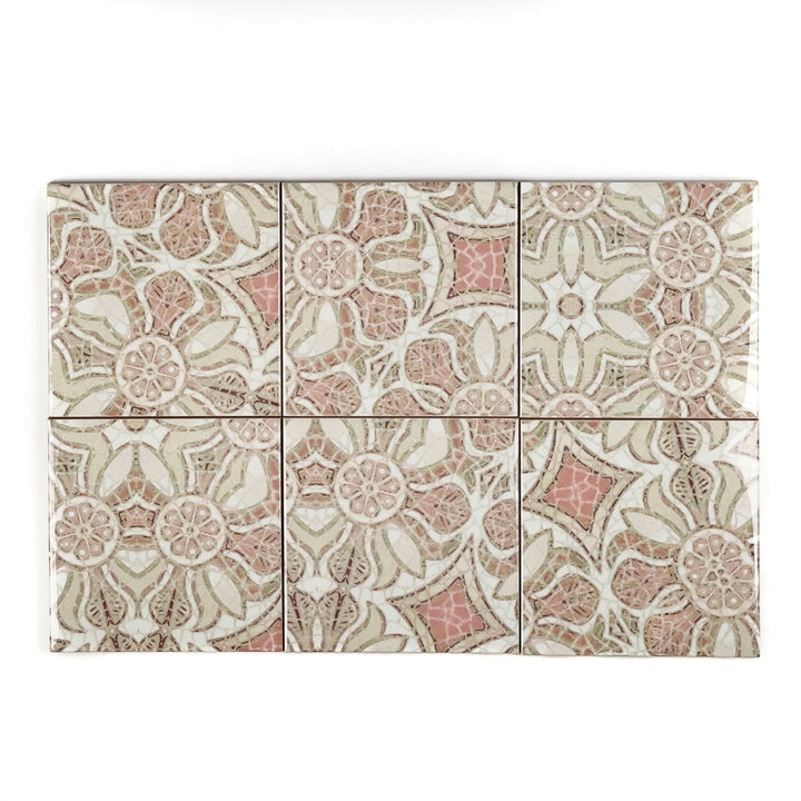 Pomegranate Tiles - Plaster Pink - Random Sections