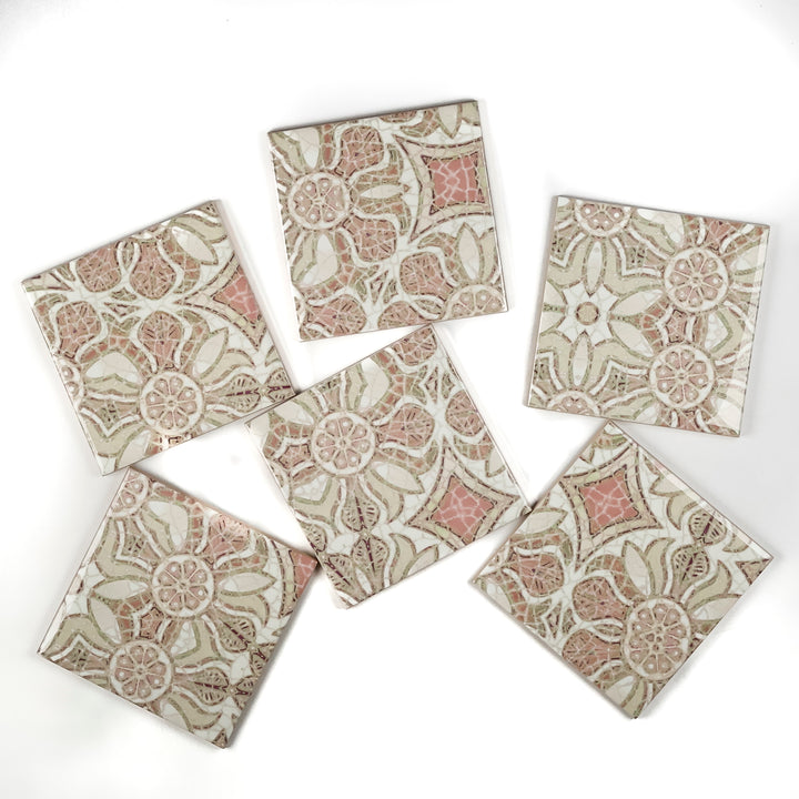 Pomegranate Tiles - Plaster Pink - Random Sections