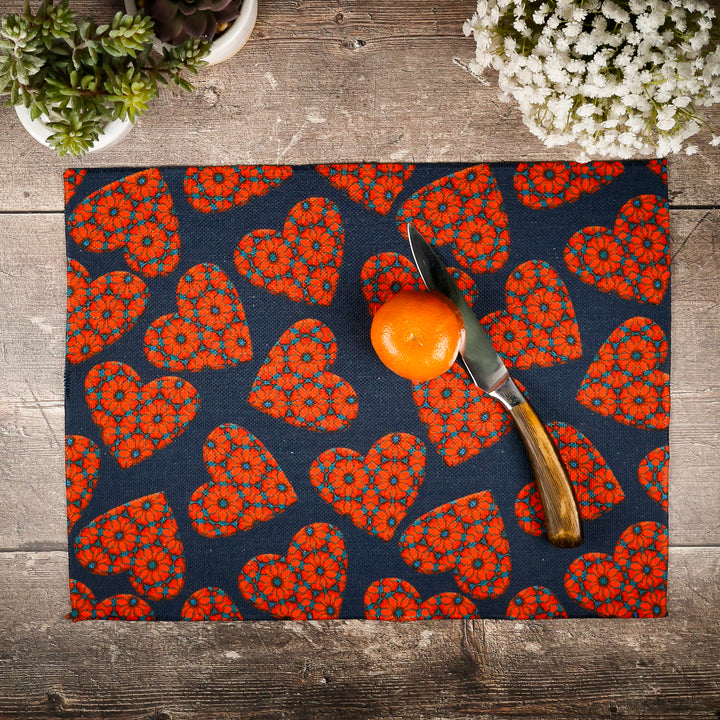Moroccan Hearts Fabric Placemat