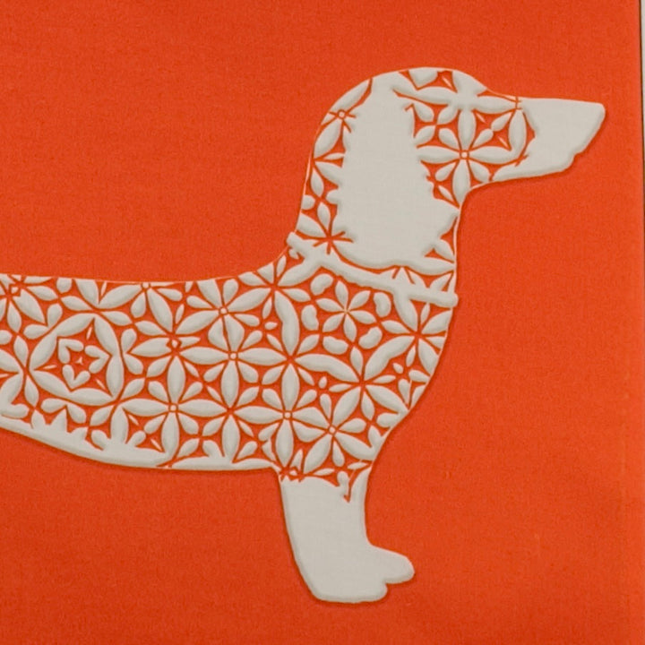 Sausage Dog Shopping Bag - Orange White