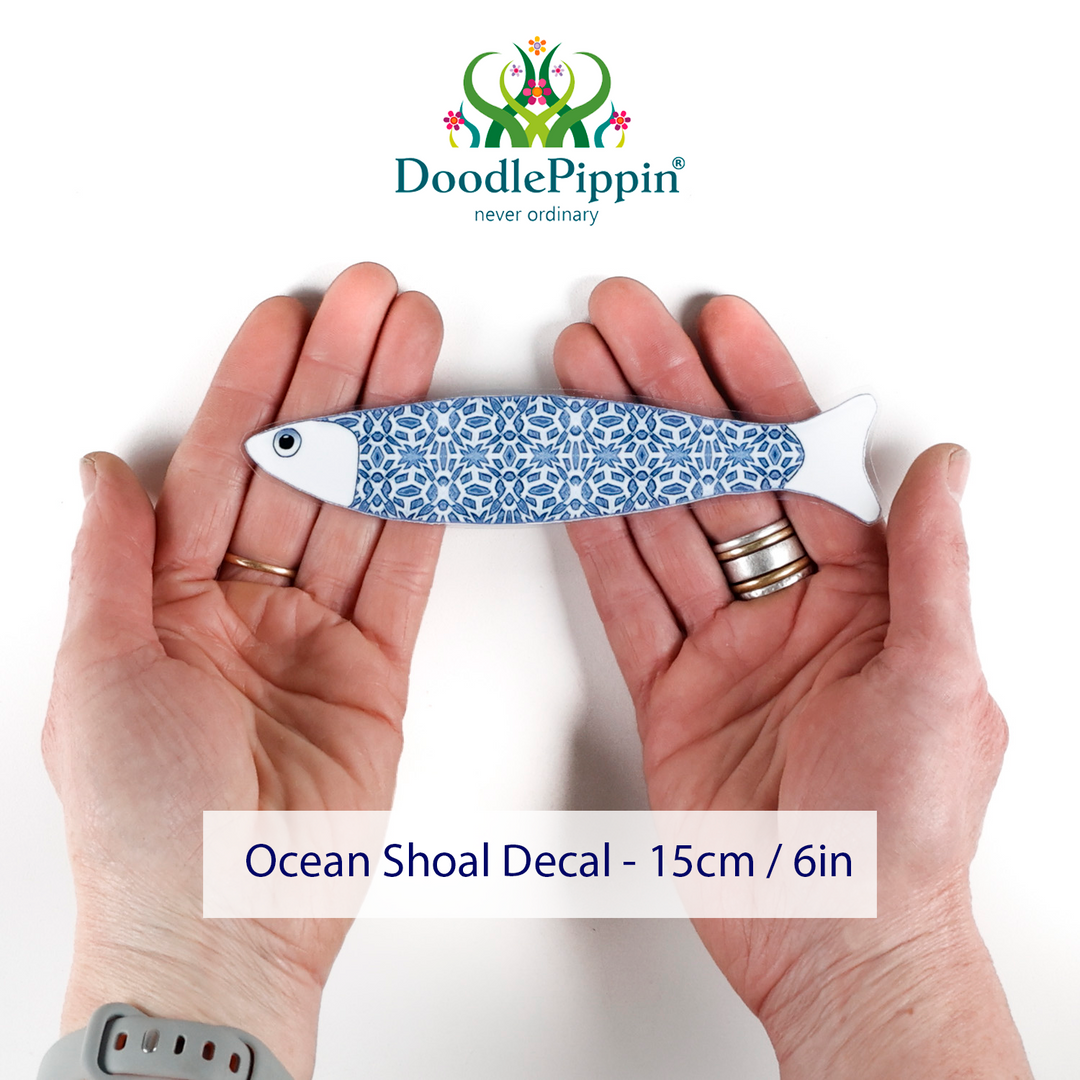Ocean Shoal tile decals - Blue White