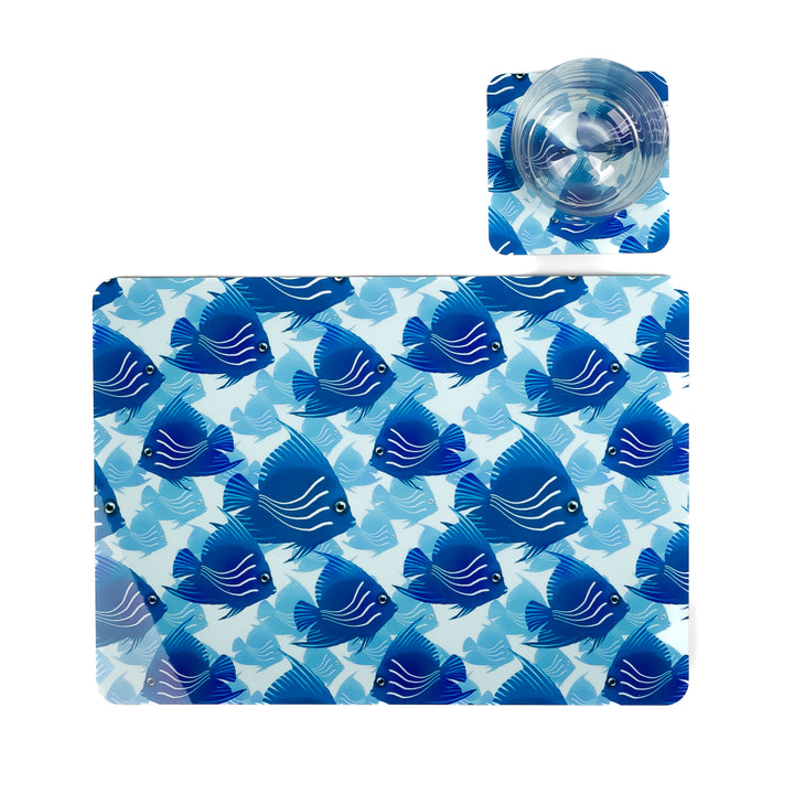 SALE - Angelfish Placemat - Navy Turquoise