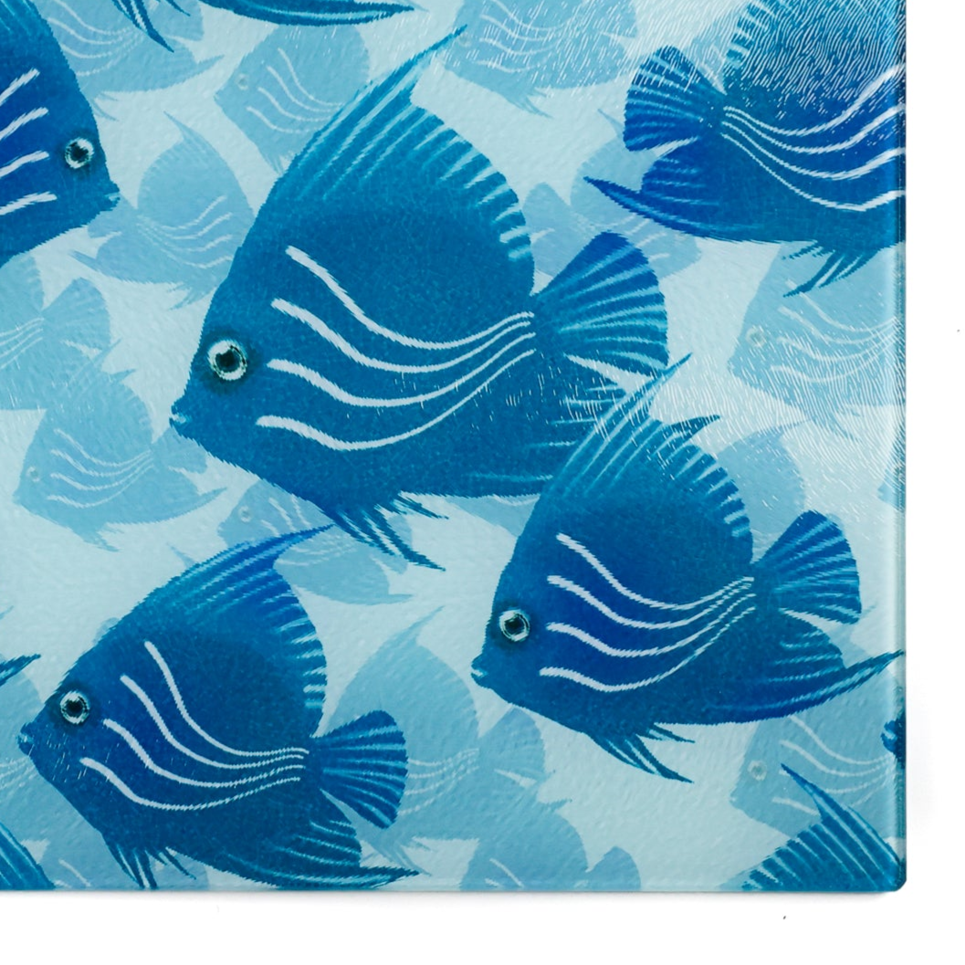 Turquoise &amp; Blue Angel Fish Cutting Board