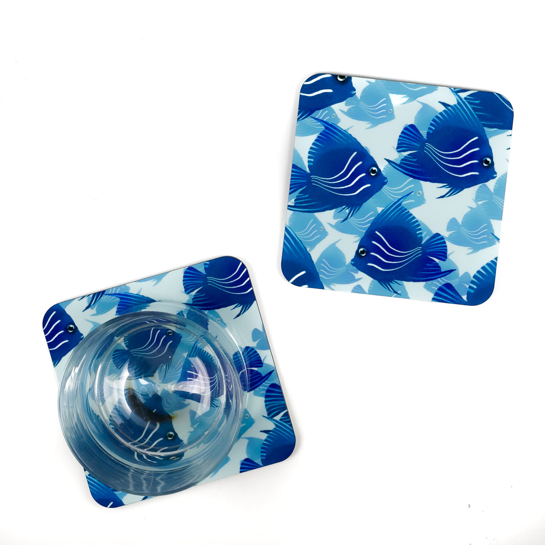 SALE - 2x Wooden Angelfish Coasters