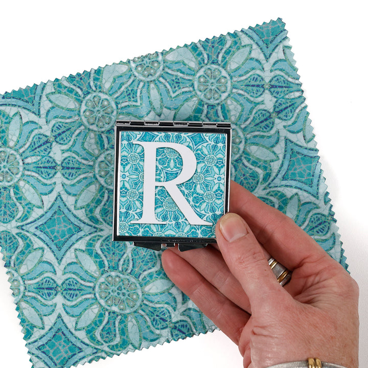 SALE - R letter compact - Aqua Pomegranate Design