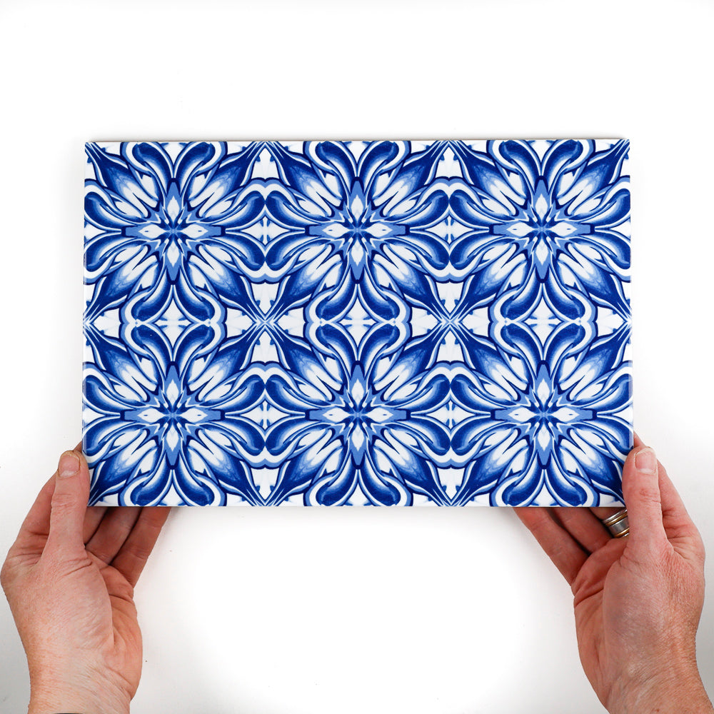Blue Chrysanthemum - Rectangular Tile - 30x20cm (12x8 inches)