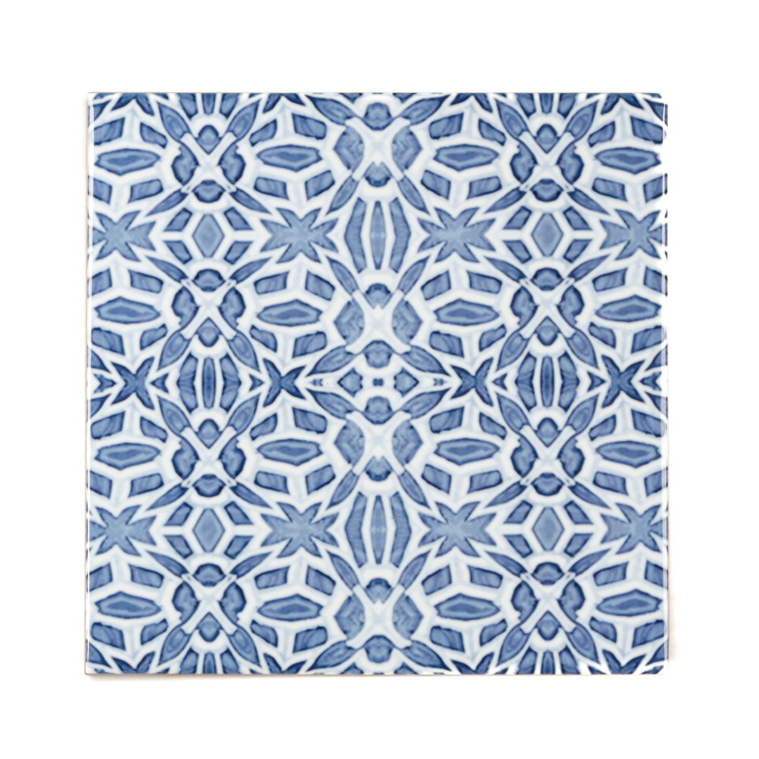Moroccan Fountain tile - blue white Iznik tile