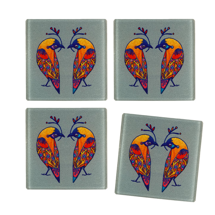 Lovebirds Coaster - Parrot Colours