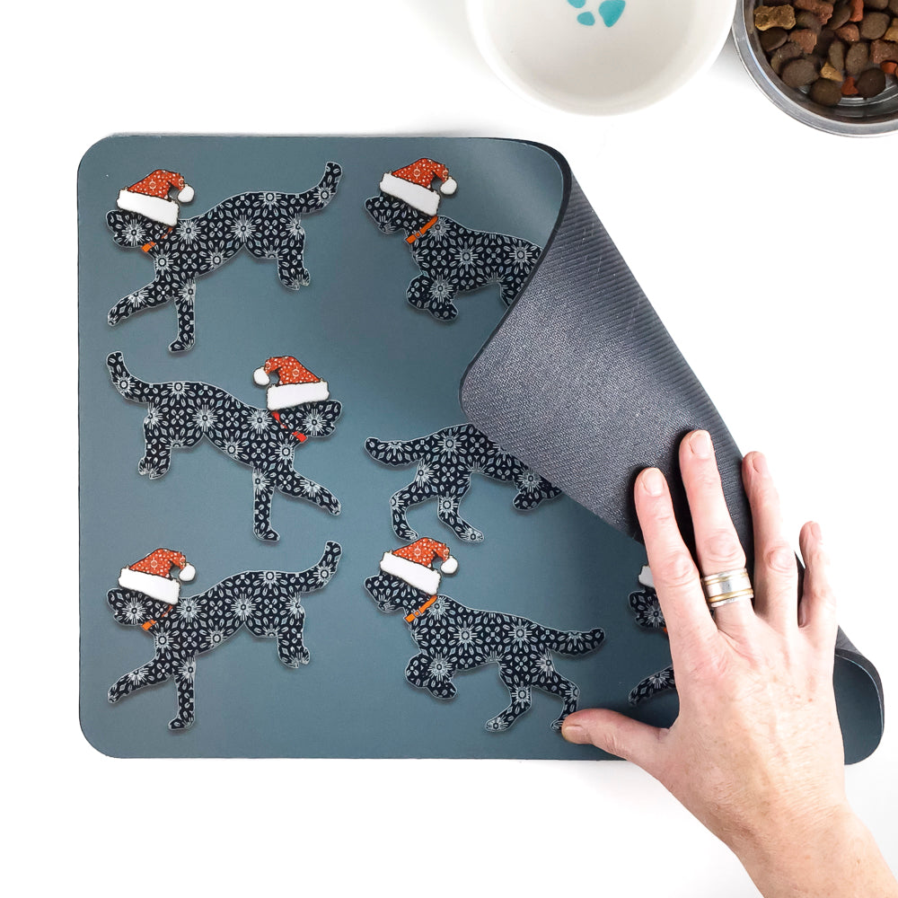 Christmas Cockapoo Large Pet Food Mat