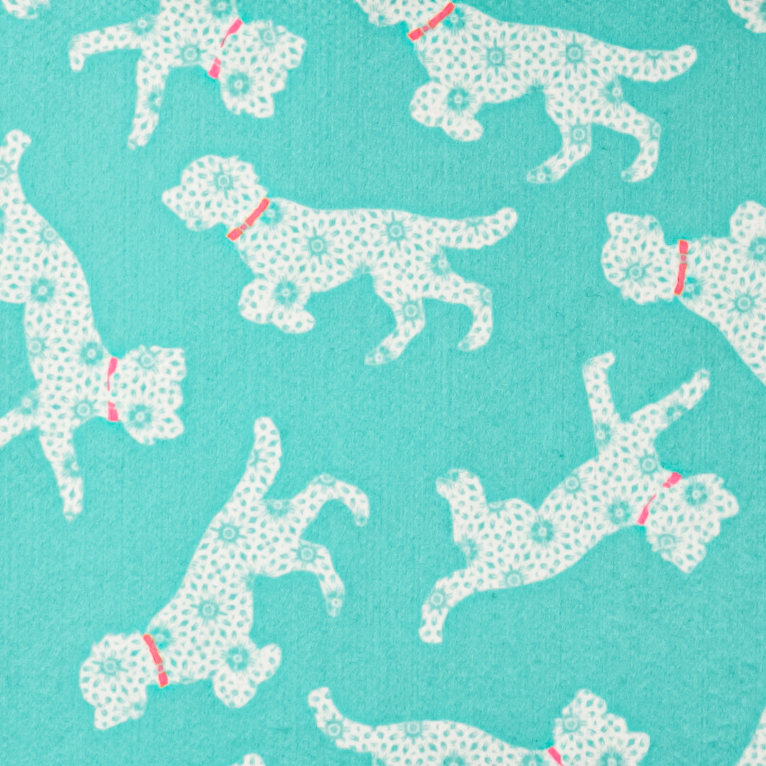 Cockapoo Pet Food Mat - Blue Pink White