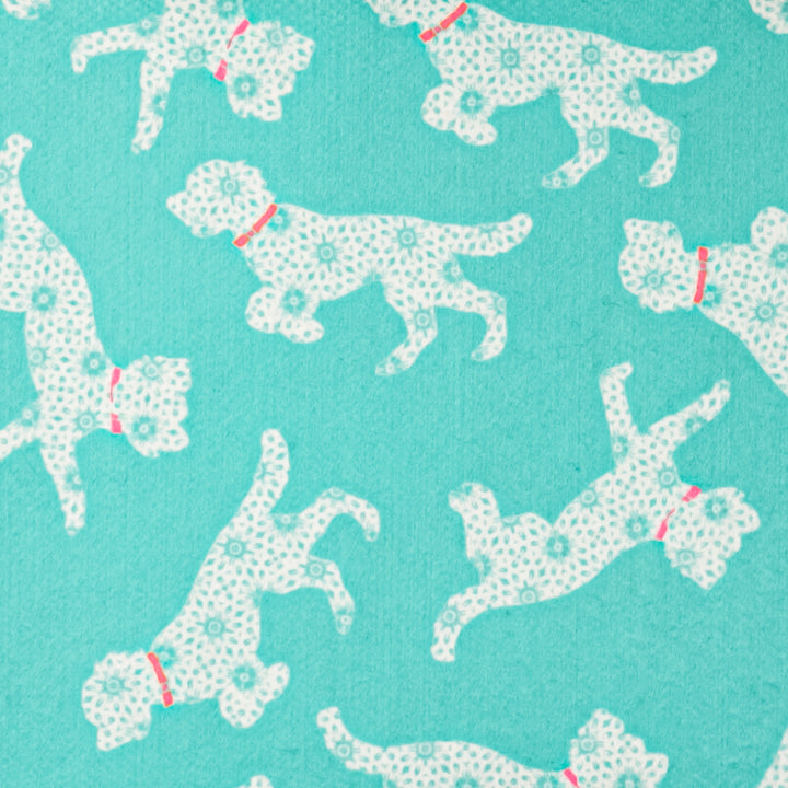 Cockapoo Pet Food Mat - Blue Pink White