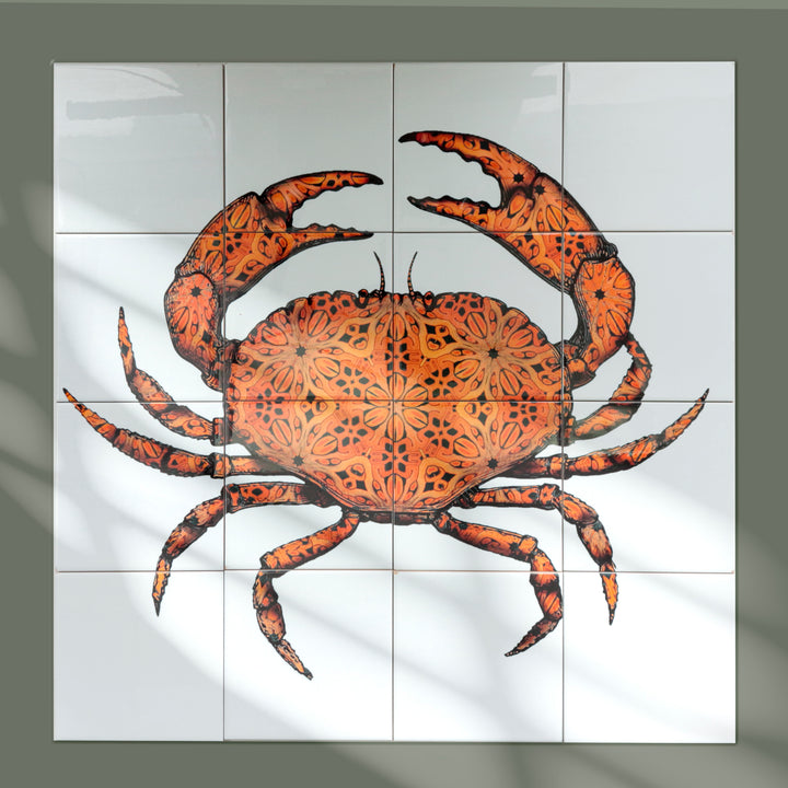 Crab Tile Mural - White Background