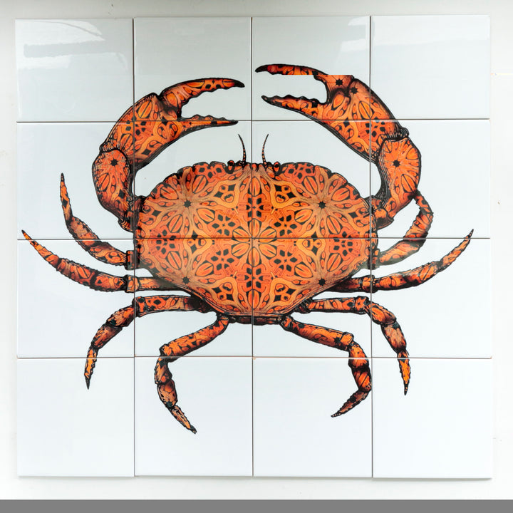 Crab Tile Mural - White Background
