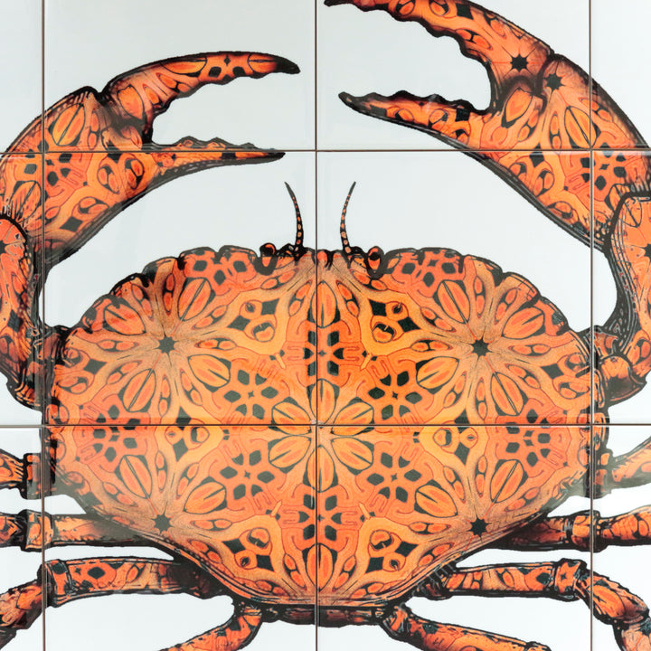 Crab Tile Mural - White Background