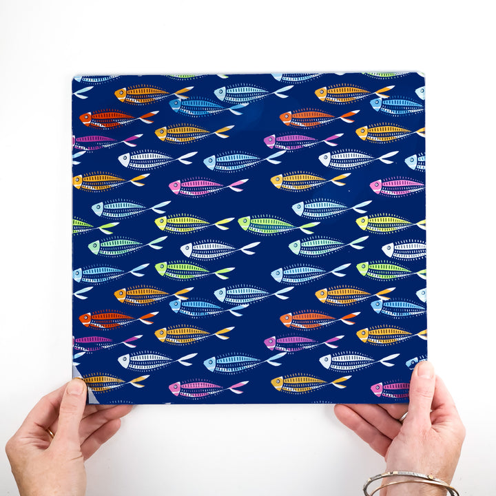 Rainbow Fish on Blue Worktop Protector