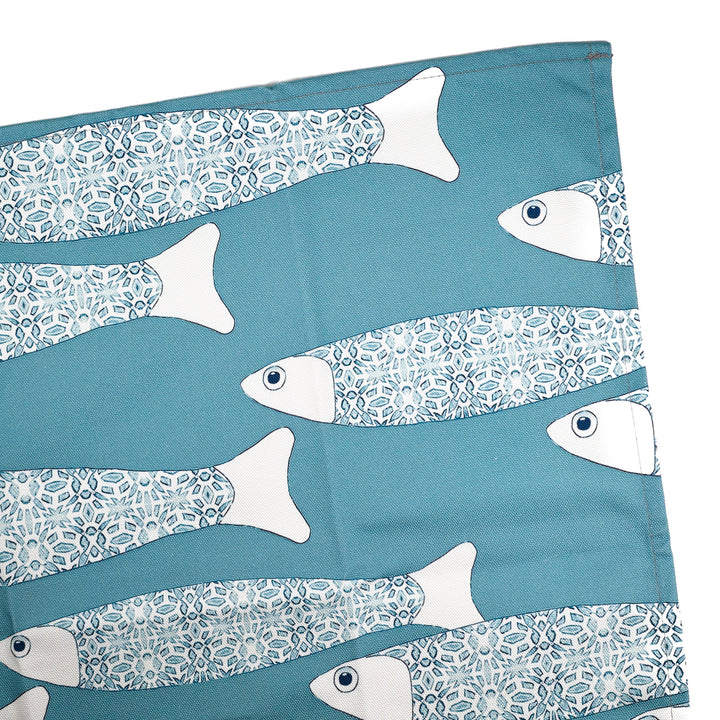 Ocean Shoal tea towel - Grey Blue
