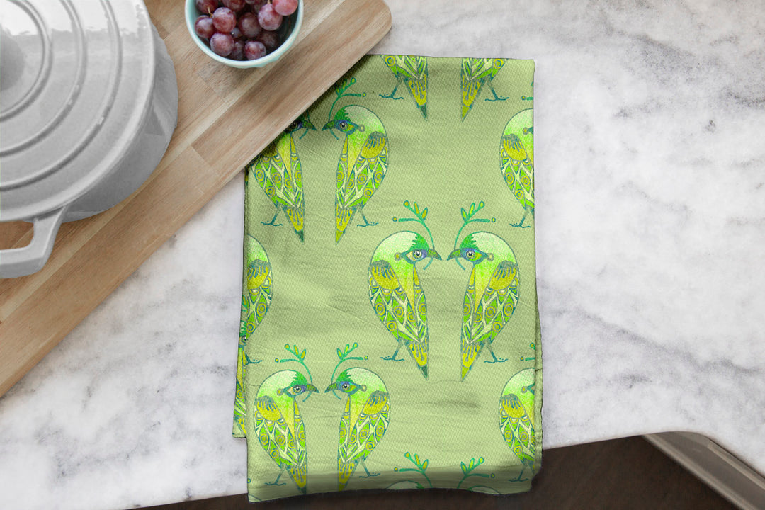 Lovebirds Tea Towel