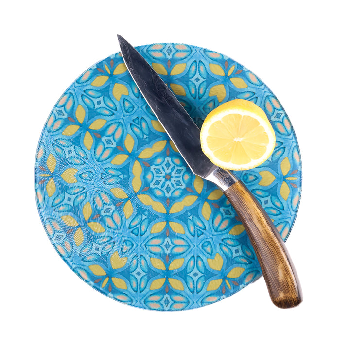 Greek Knossos Leaf - Circular Cutting Board