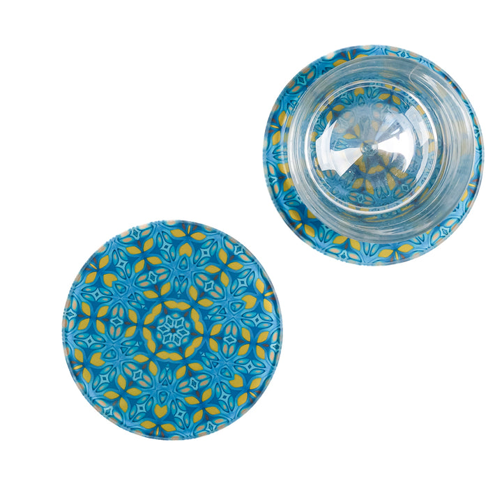 Greek Knossos Leaf - Glass Coaster Set