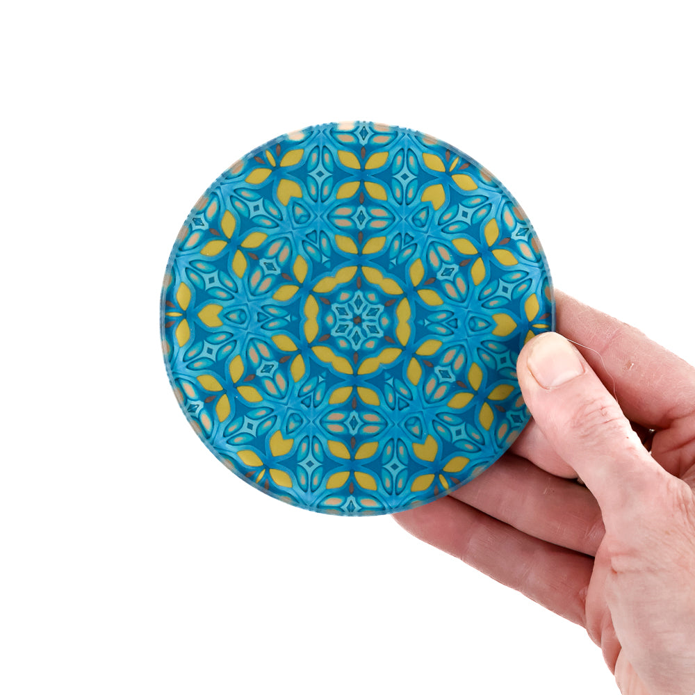 Greek Knossos Leaf - Glass Coaster Set