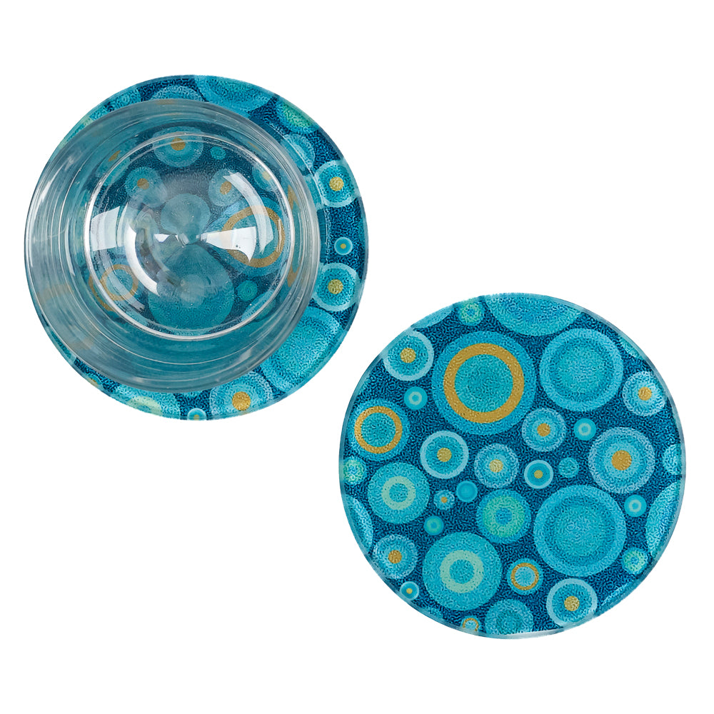 Turquoise/Orange Starry Night Coaster Set