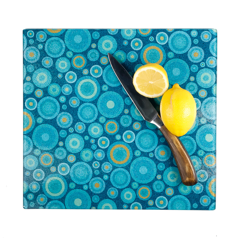Starry Night Chopping Board - Teal Orange