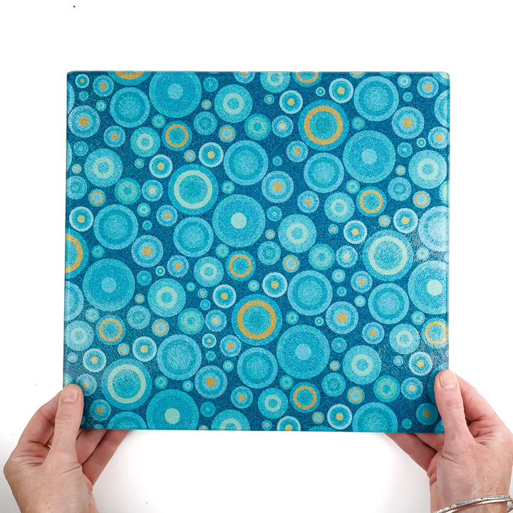 Starry Night Chopping Board - Teal Orange