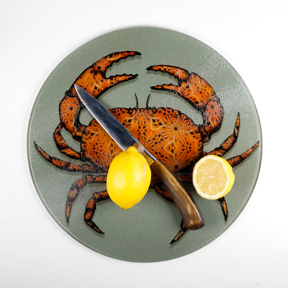 SALE - Large Circular Crab Chopping Board (30cm)