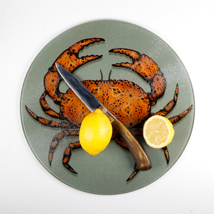 Crab on Dark Grey - Chopping Board (circular)