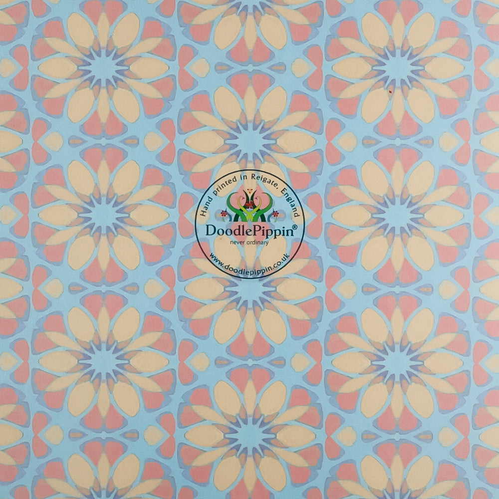 Moroccan Flower Worktop Protector (teal/orange)