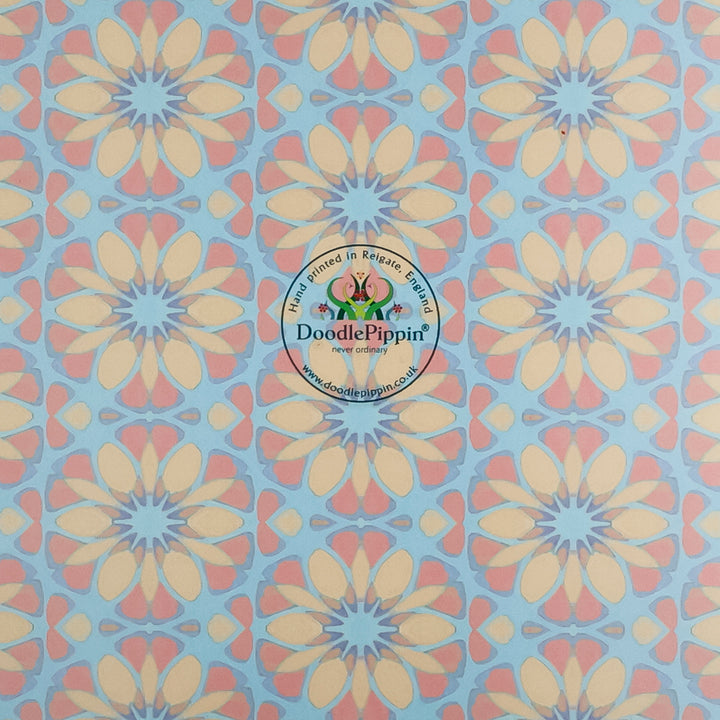 Moroccan Flower Worktop Protector (teal/orange)