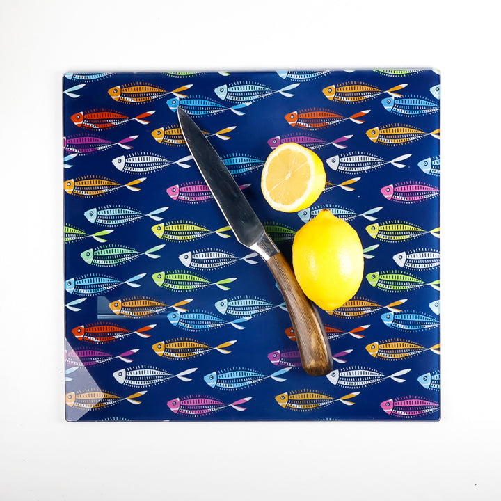 Rainbow Fish on Blue Worktop Protector