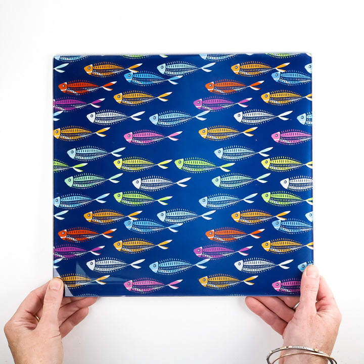 Rainbow Fish on Blue Worktop Protector