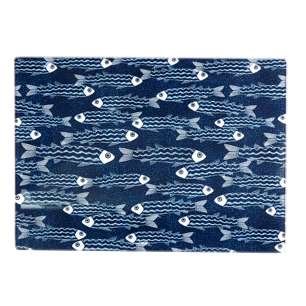 Ghost Fish on Blue/Black Worktop Protector