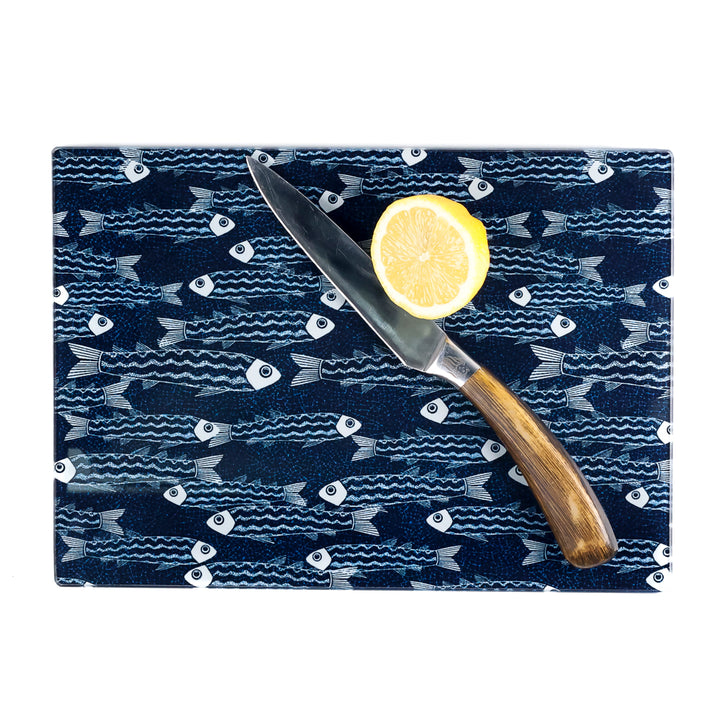 Ghost Fish on Blue/Black Worktop Protector
