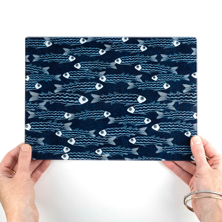 Ghost Fish on Blue/Black Worktop Protector