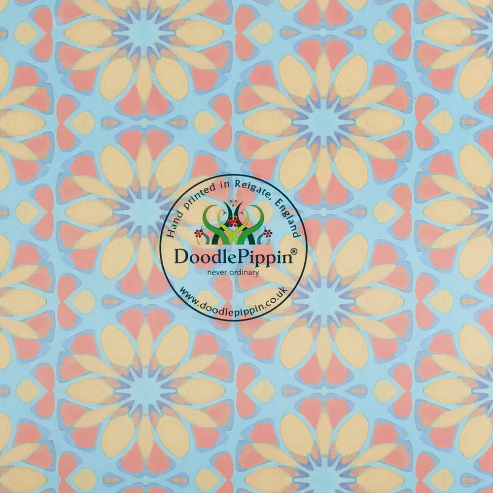 Moroccan Flower Worktop Protector (teal/orange)